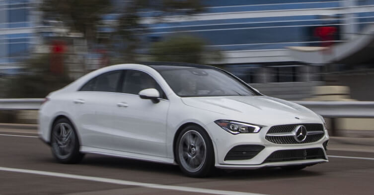 White Mercedes-Benz CLA-Class Compact Car